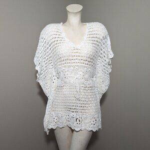 MICHAEL Michael Kors Loose Knit Caftan Top White Cover up XS